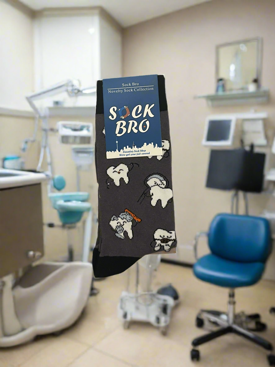 Grey Tooth Cleaning Socks