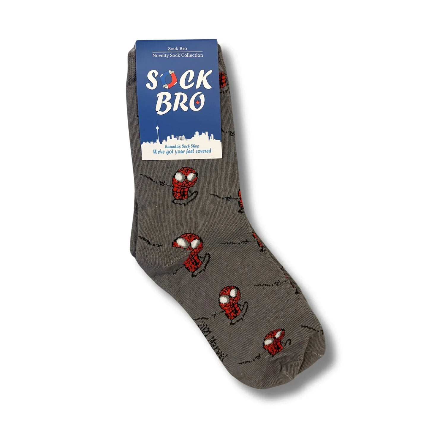 Grey Spider-boy Socks - Sock Bro