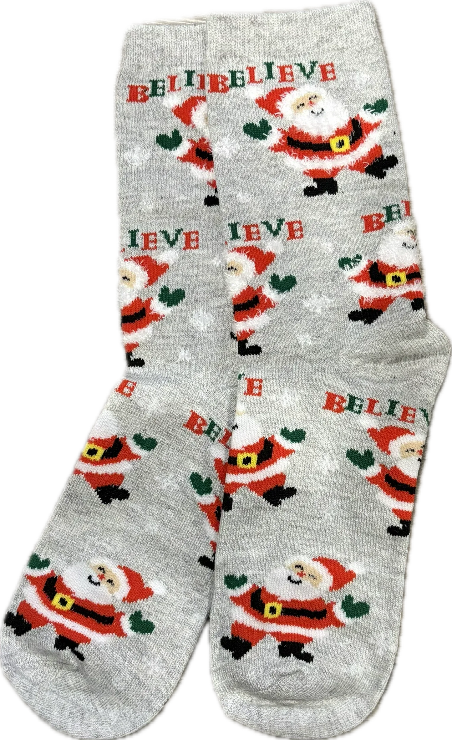 Grey Believe in Santa Socks - Sock Bro
