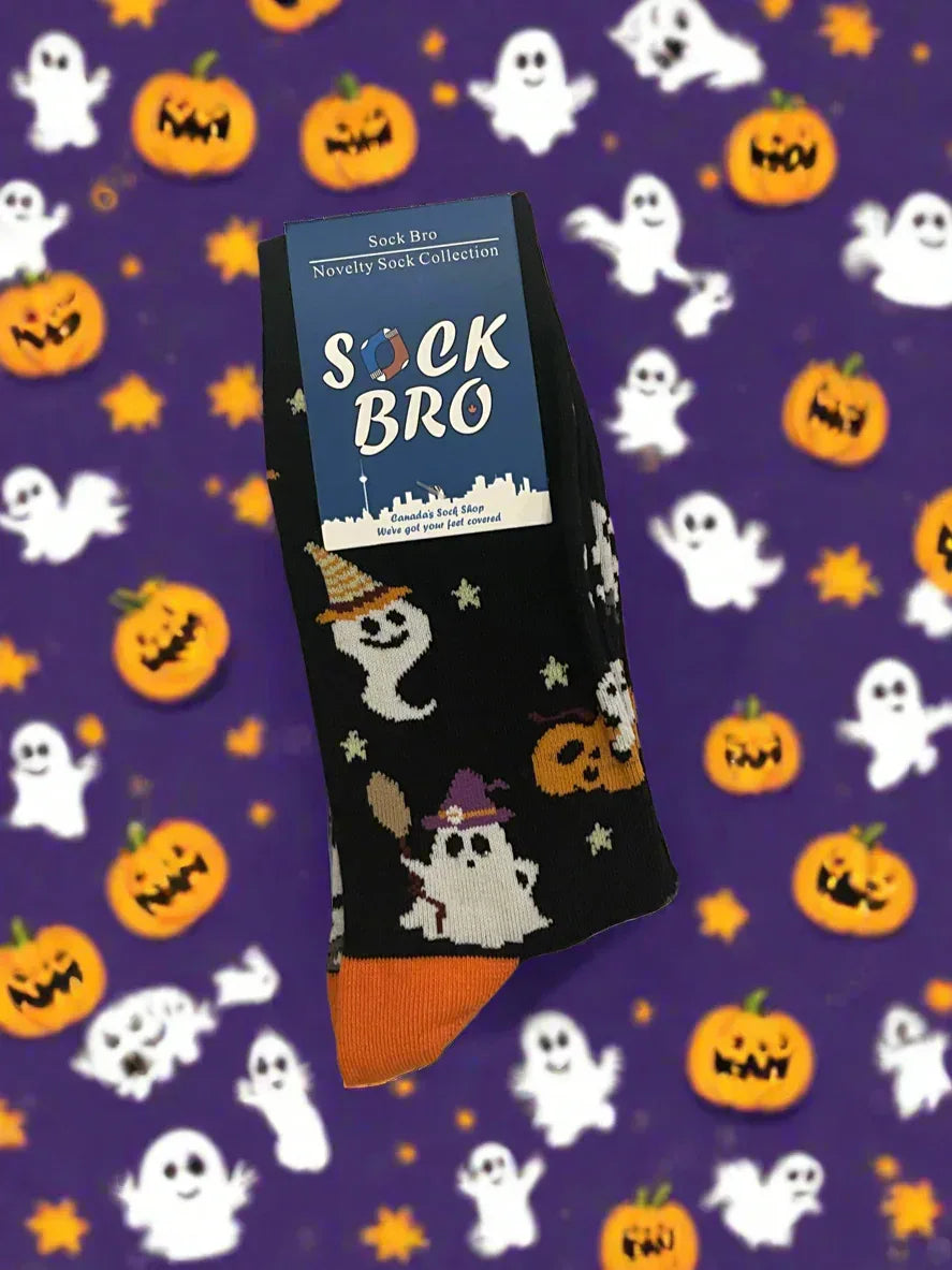 Pumpkin and Ghost Socks