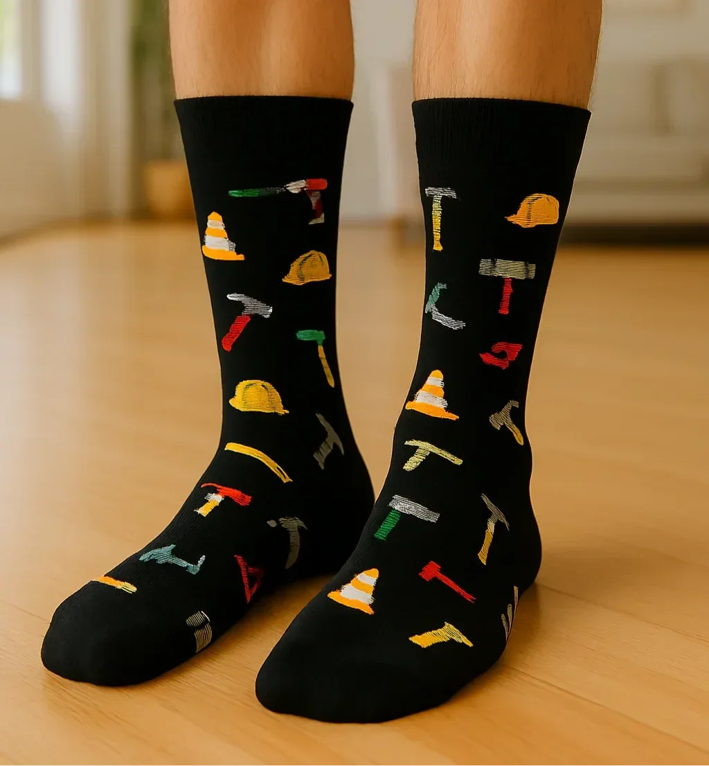 Black Construction Socks