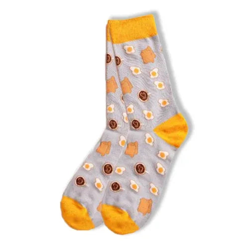Grey Breakfast Socks - Sock Bro