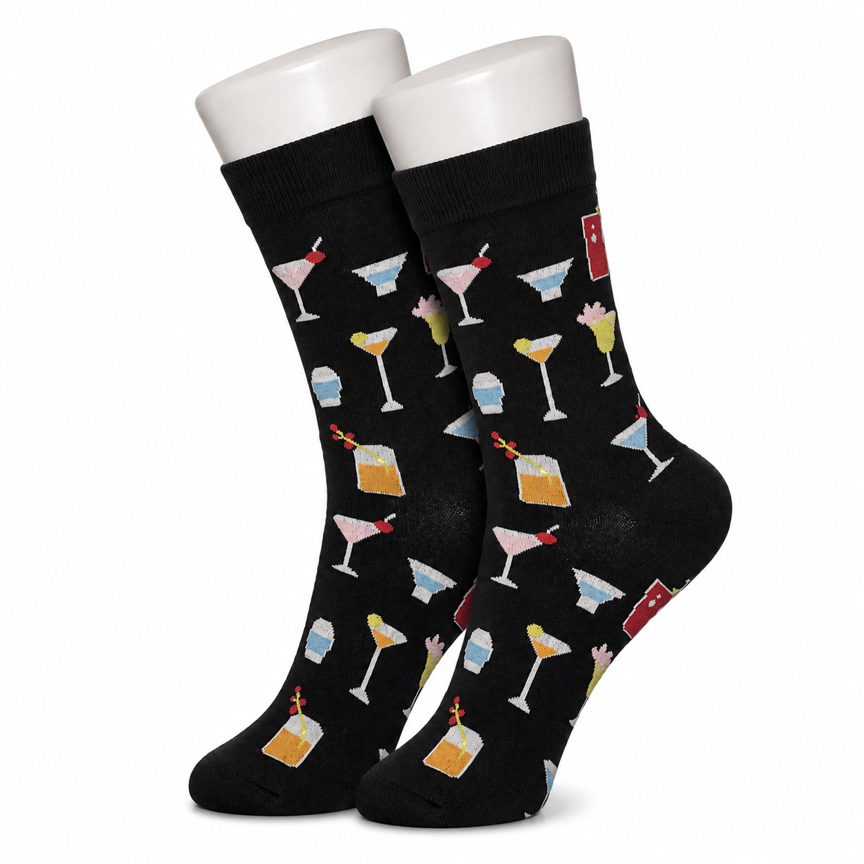 Black Mixed Drink Socks