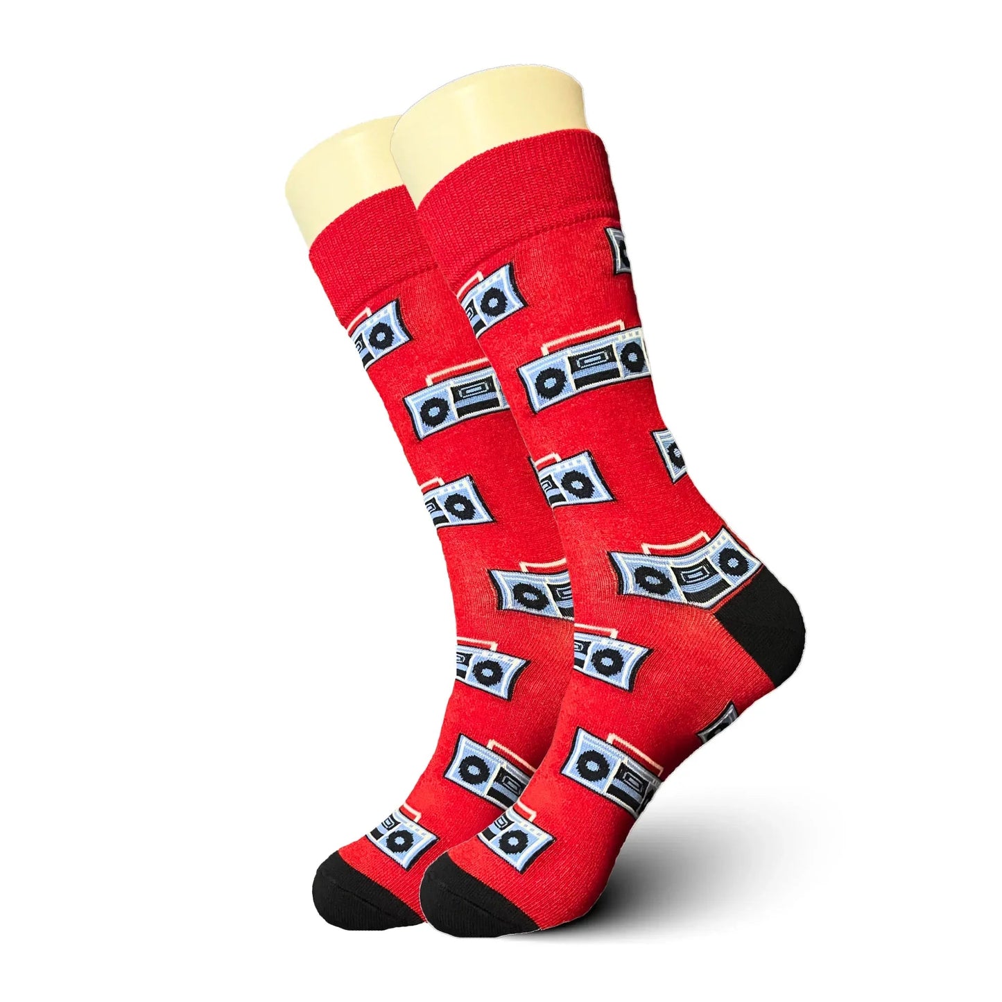 Red Boom Box Socks - Sock Bro