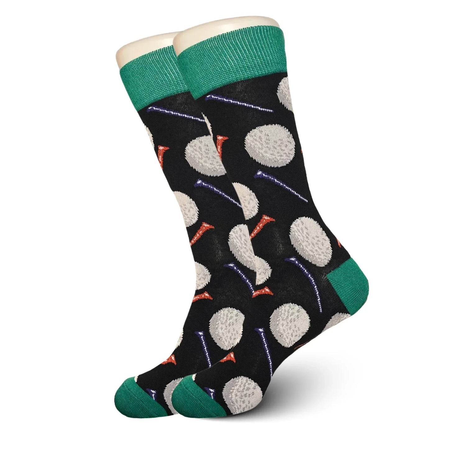 Black Golf Ball and Tee Socks - Sock Bro