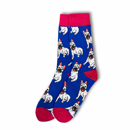 Blue Bulldog Socks