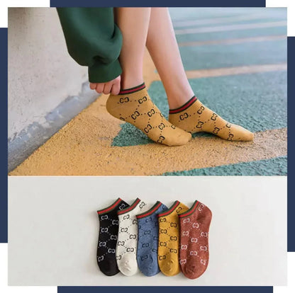 Brown Designer Ankle Socks