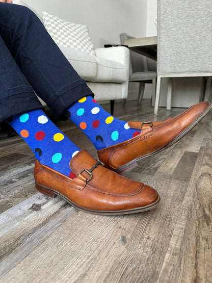 Blue Mixed Polka Dot Socks