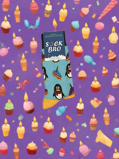 Blue Birthday Penguin Socks