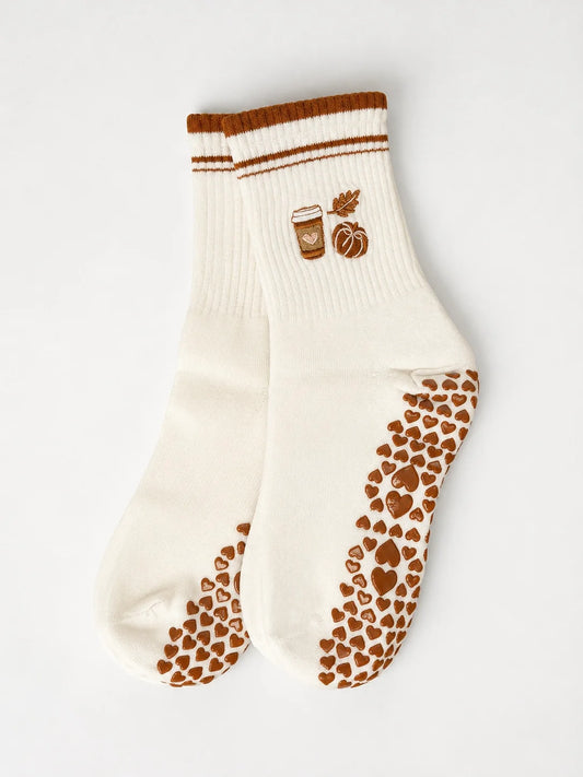 Pumpkin Spice Latte Pilates Socks