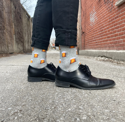 Grey Beer Socks - Sock Bro 