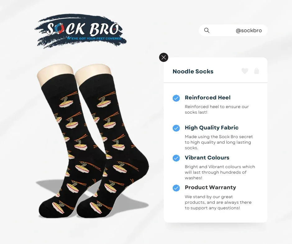 Black Noodles Sock