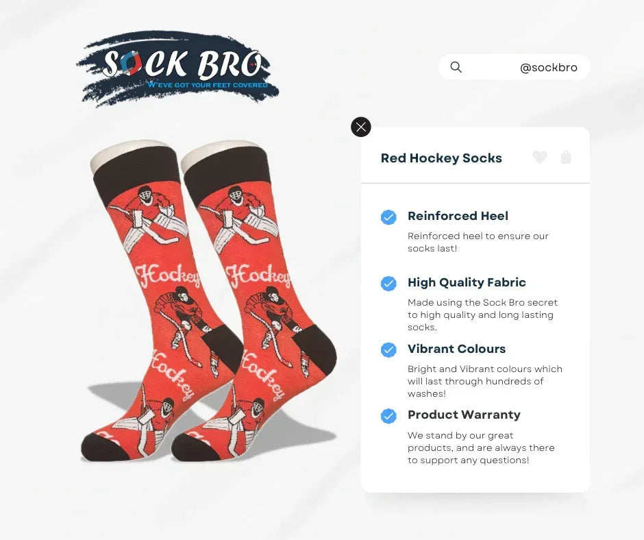 Red Hockey Socks - Sock Bro 