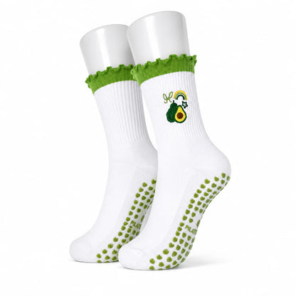 Avocado Rainbow Pilates Socks