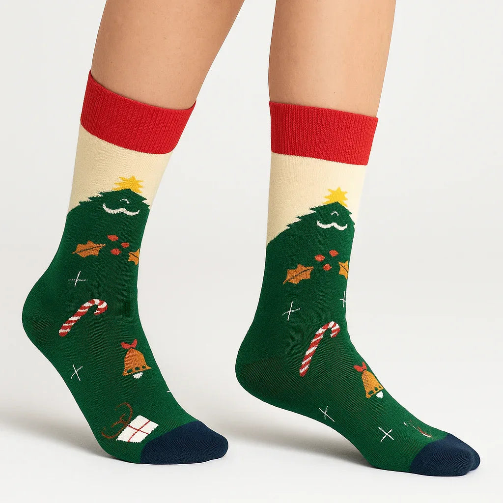 Green Christmas Tree Socks
