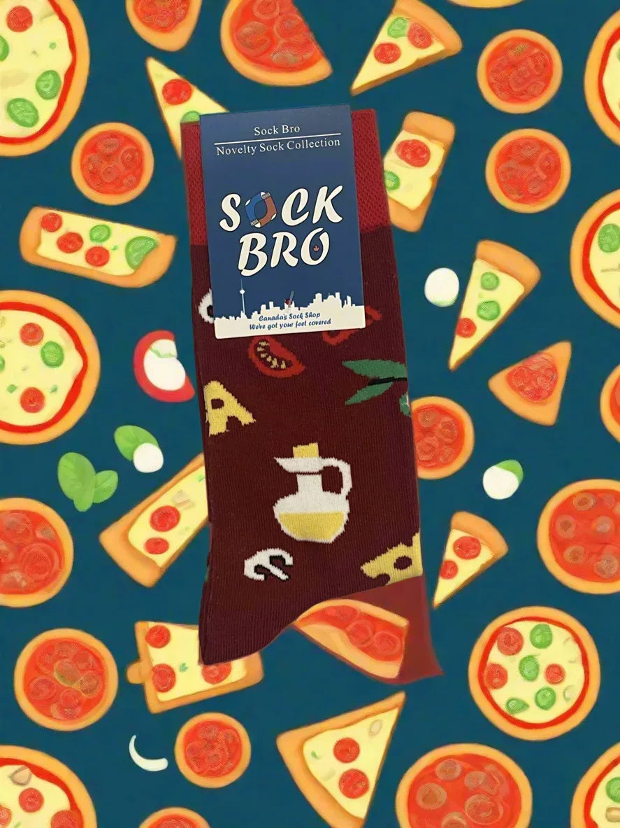 Red Pizza Topping Socks - Sock Bro 