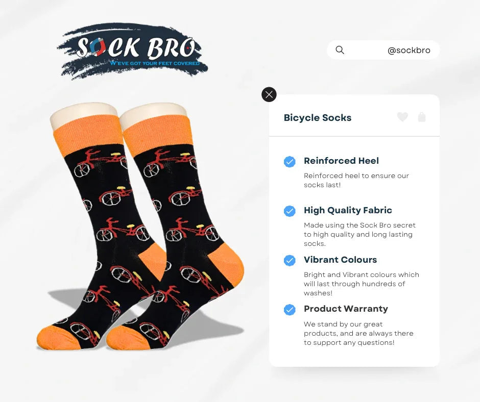 Black Bicycle Socks - Sock Bro 