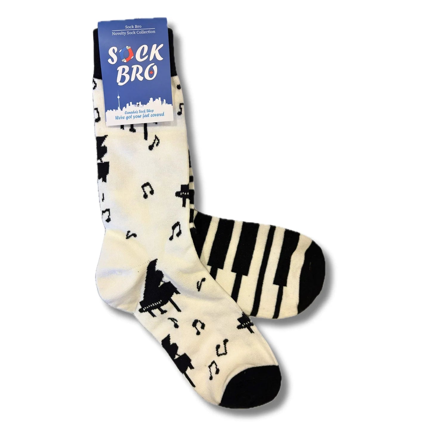 Black and White Piano Socks - Sock Bro 