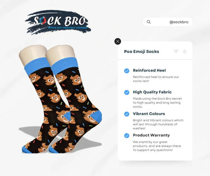 Black Poo Emoji Socks