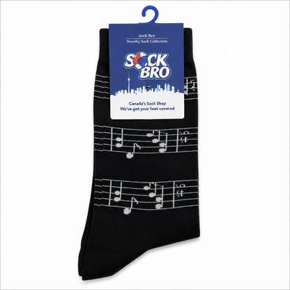 Black and White Music Note Socks