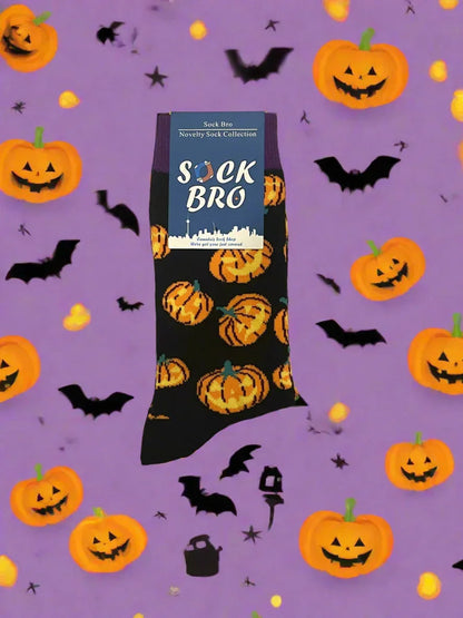 Black Jack-O-Lantern Socks - Sock Bro 
