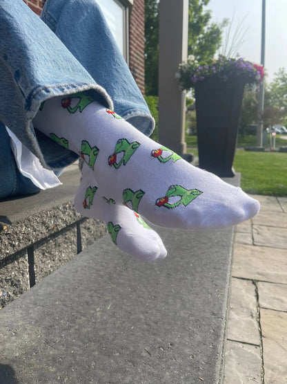White Kermit Tea Socks - Sock Bro 