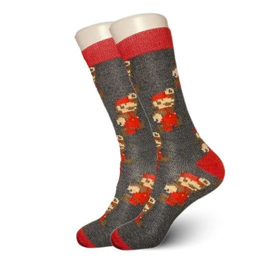 Grey Mario Socks - Sock Bro 