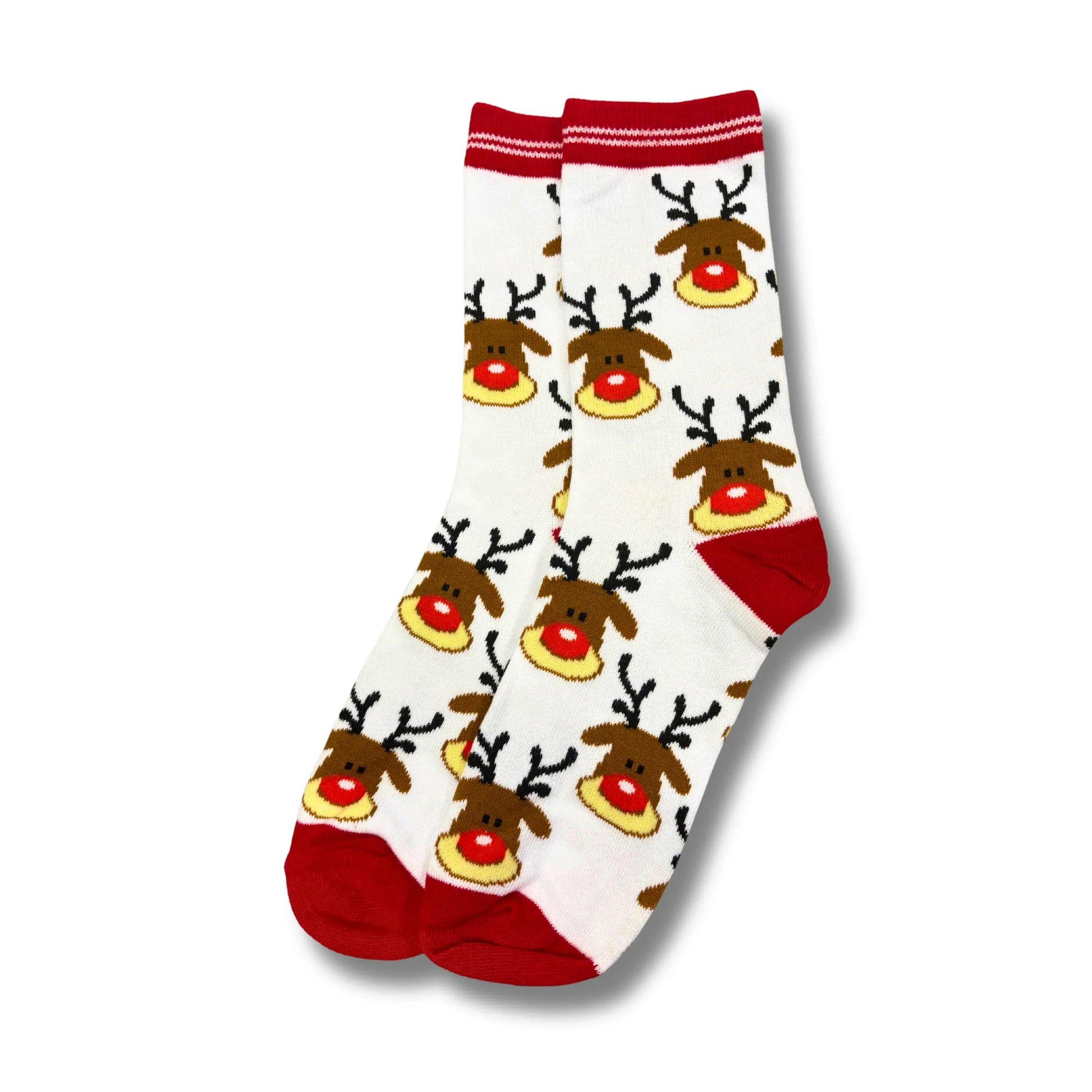 White Reindeer Socks - Sock Bro 