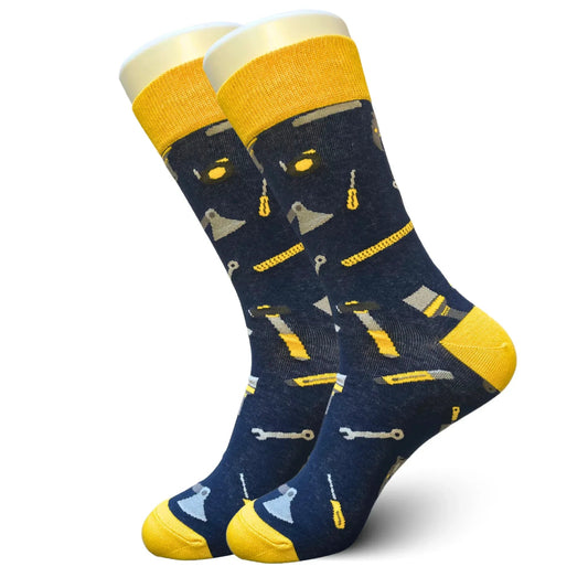 Blue Construction Tool Socks