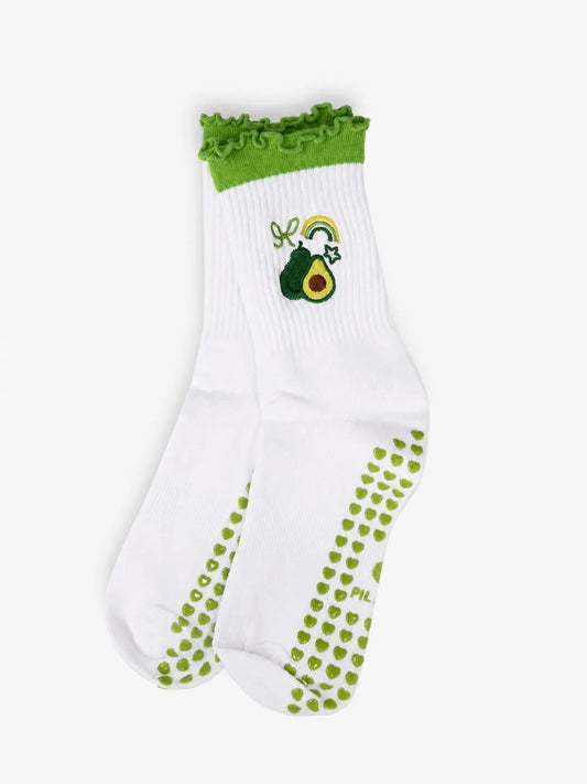 Avocado Rainbow Pilates Socks