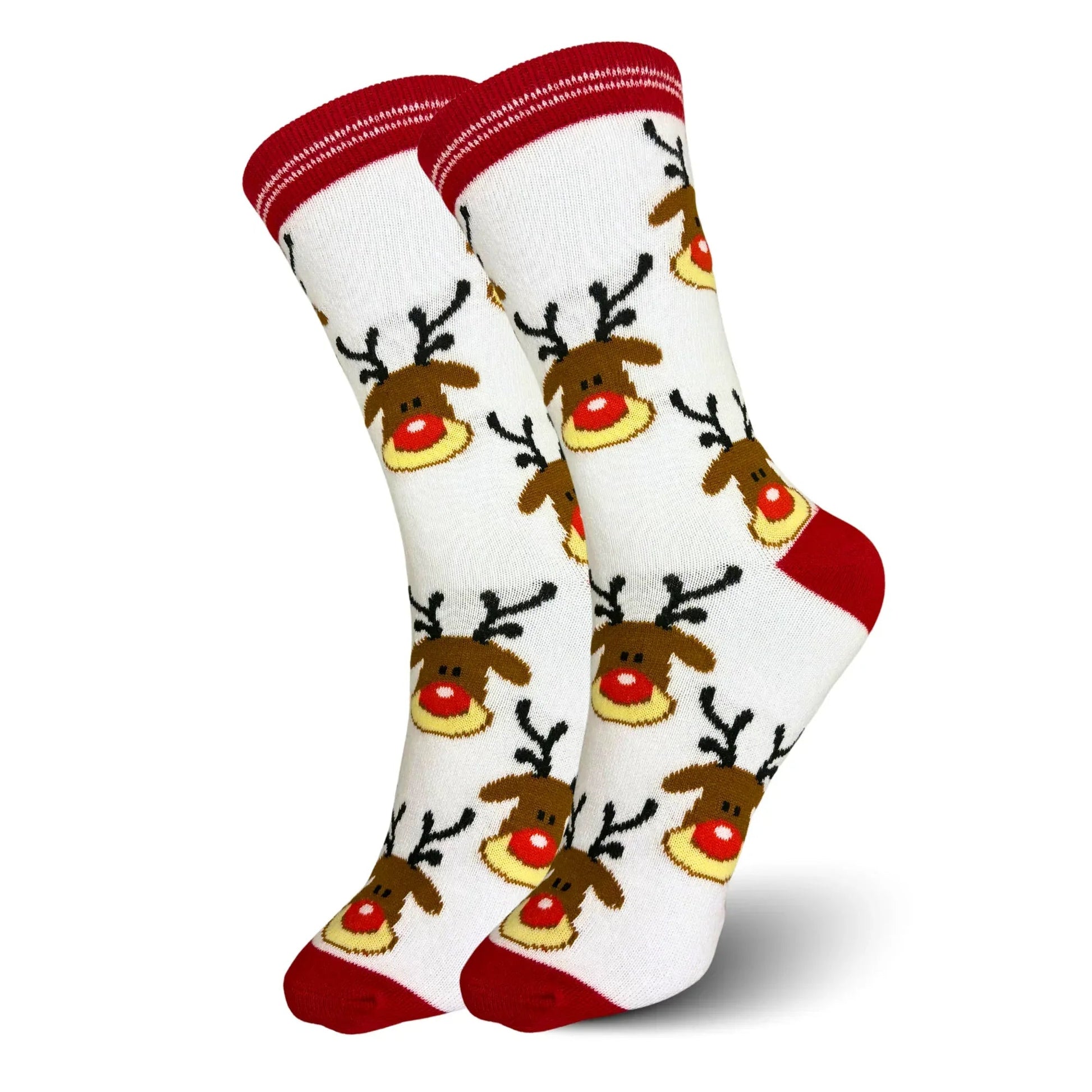 White Reindeer Socks - Sock Bro 