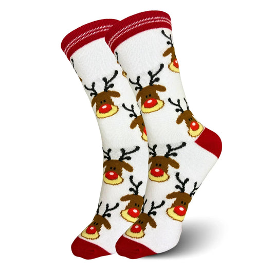 White Reindeer Socks - Sock Bro 