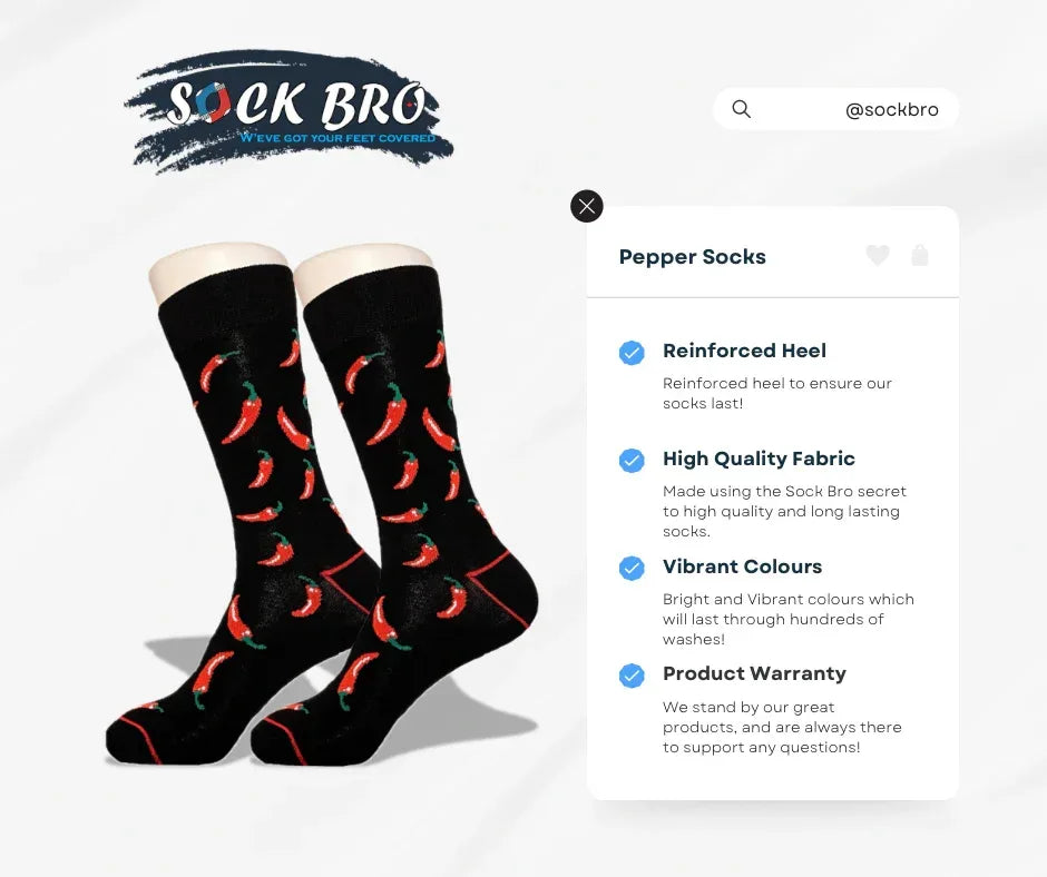 Red Pepper Socks - Sock Bro 