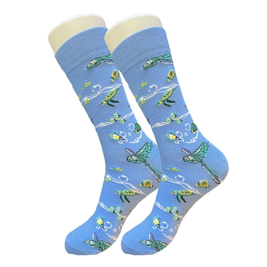 Blue Sea Turtle Socks