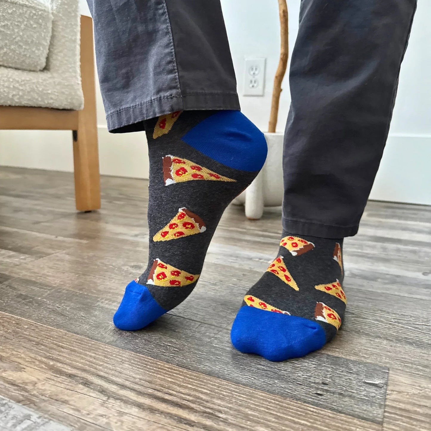 Grey Pizza Socks - Sock Bro 