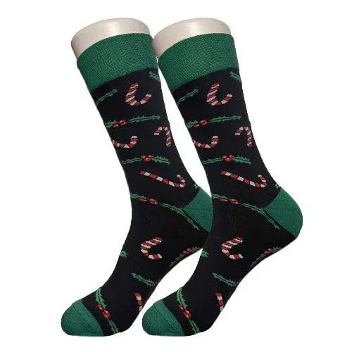 Black Candy Cane Socks - Sock Bro 