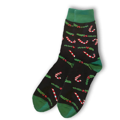 Black Candy Cane Socks - Sock Bro 