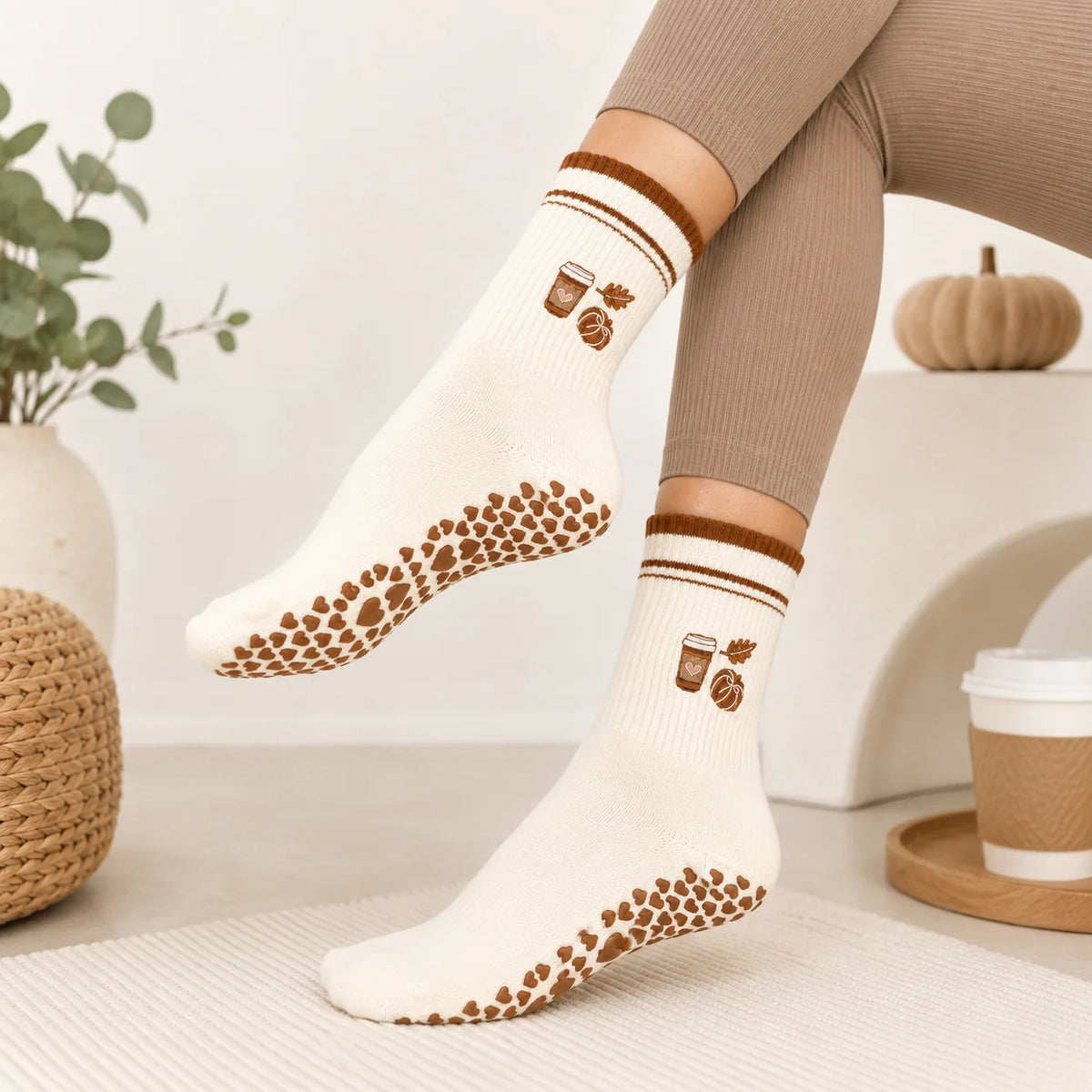 Pumpkin Spice Latte Pilates Socks