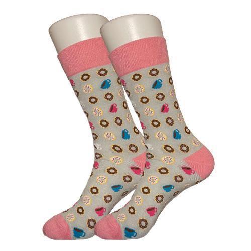 Pink Coffee and Donuts Socks - Sock Bro 