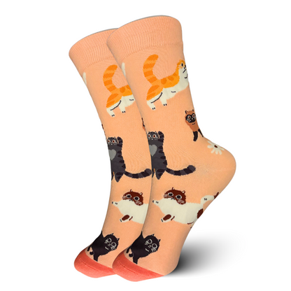 Mixed Pink Cats Socks