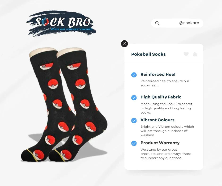 Black Pokeball Socks