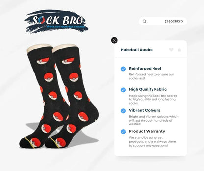 Black Pokeball Socks