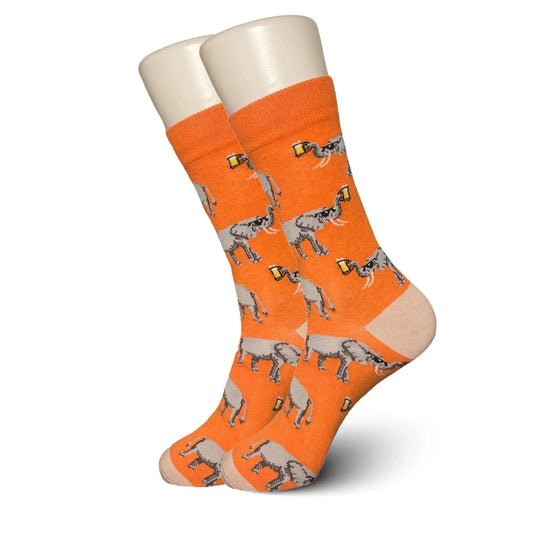 Orange Elephant Beer Socks - Sock Bro 