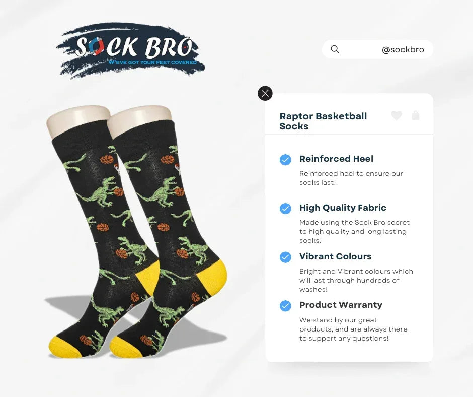 Raptor Basketball Sock - Sock Bro 