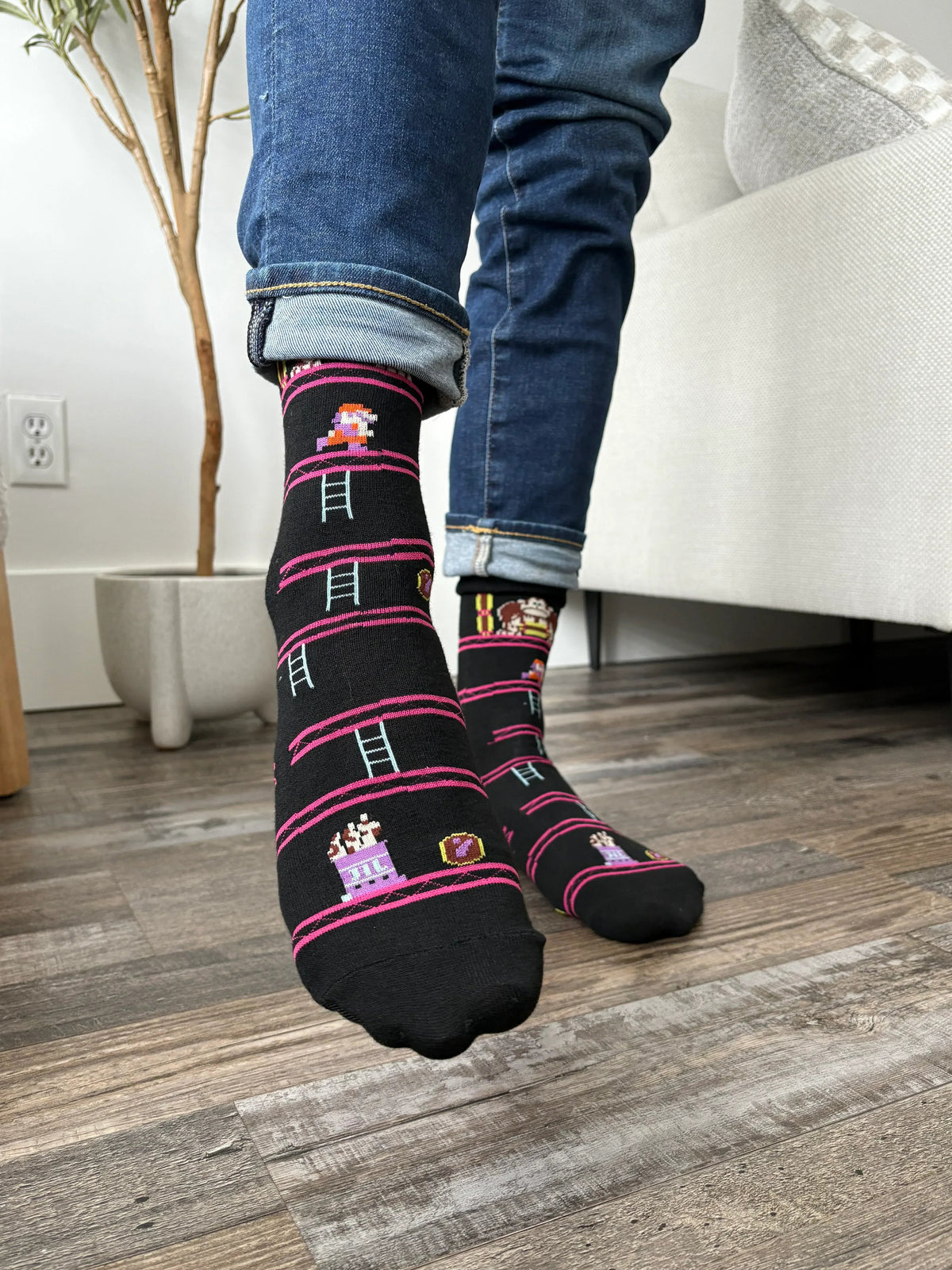 Black DK 64 Socks
