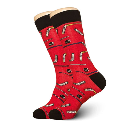 Red Hockey Stick Socks