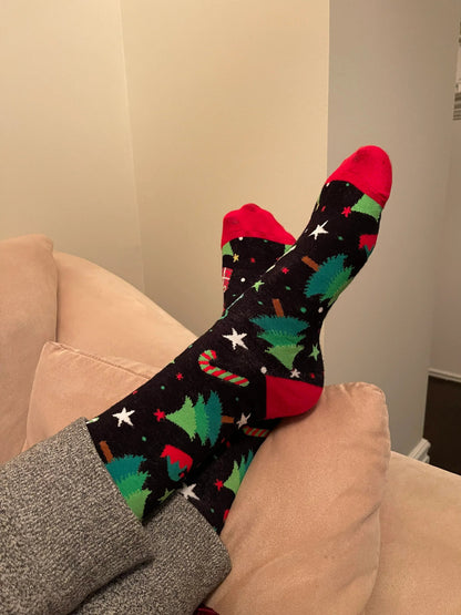 Black Christmas Tree Socks - Sock Bro 