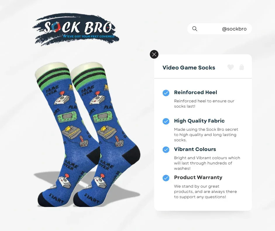 Blue Video Game Socks