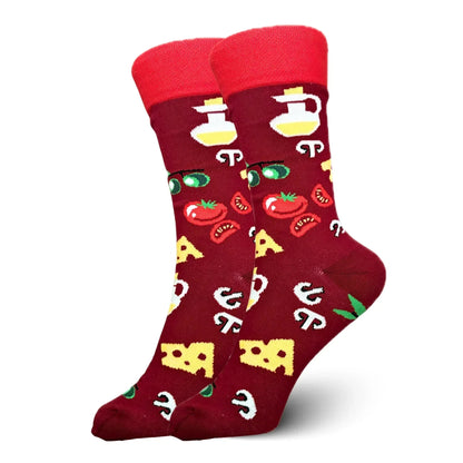 Red Pizza Topping Socks - Sock Bro 