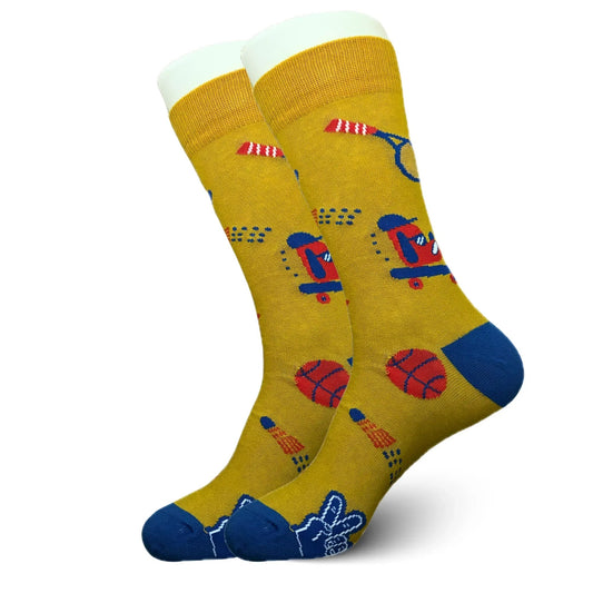 Yellow Sports Fan Socks - Sock Bro 